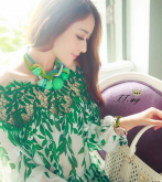 Blusa Renda Patchwork Chiffon
