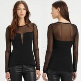 Camisa com Transparência gola V
